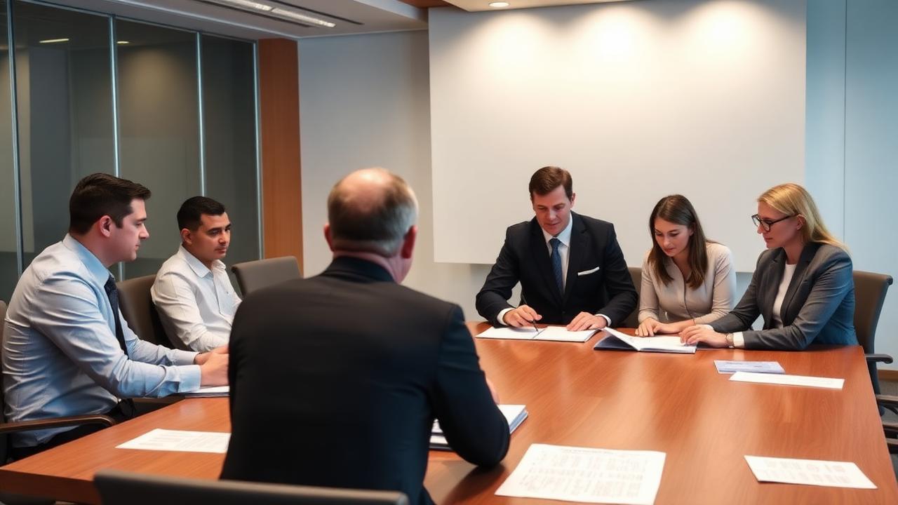 Reunión de cumplimiento legal para outsourcing de equipos remotos sin riesgos